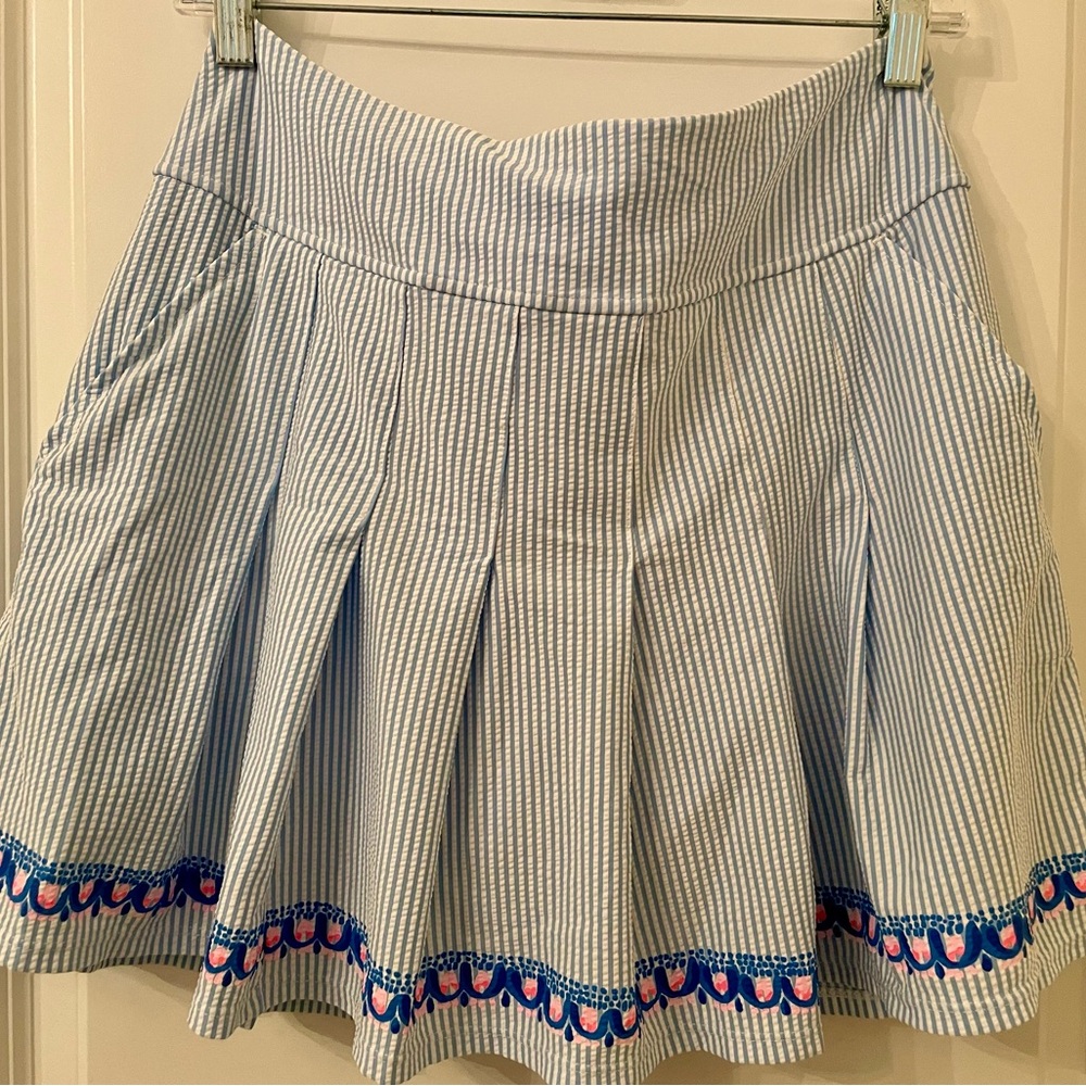 Lilly Pulitzer Blue and White Striped Skort
